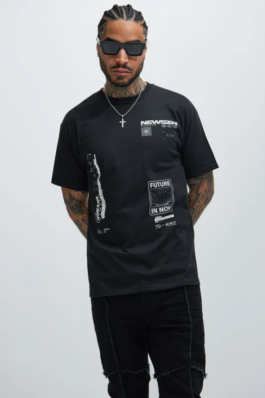 NEW SZN FUTURE IS NOW Short Sleeve Tee - Black sold by Fashion Nova