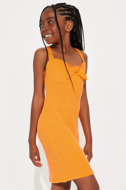 Mini So Perfect Tie Front Dress - Orange sold by Fashion Nova