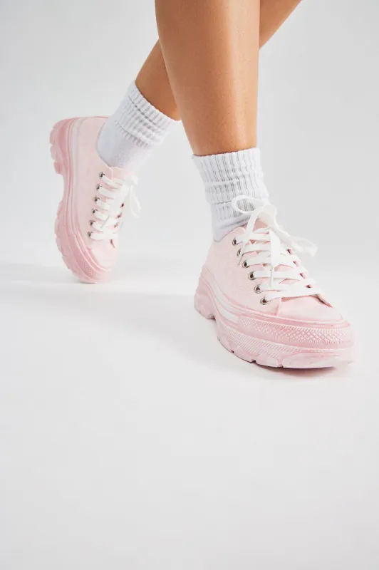 Too Cool For School Sneakers - Pink sold by Fashion Nova