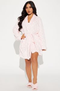 Chill Mode Plush PJ Robe - Pink/combo sold by Fashion Nova