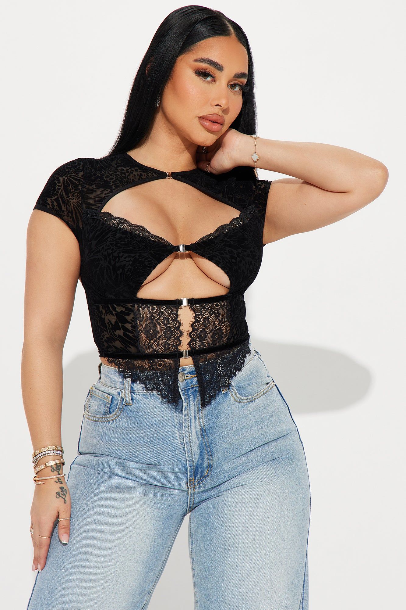 Love Only Lace Top - Black sold by Fashion Nova