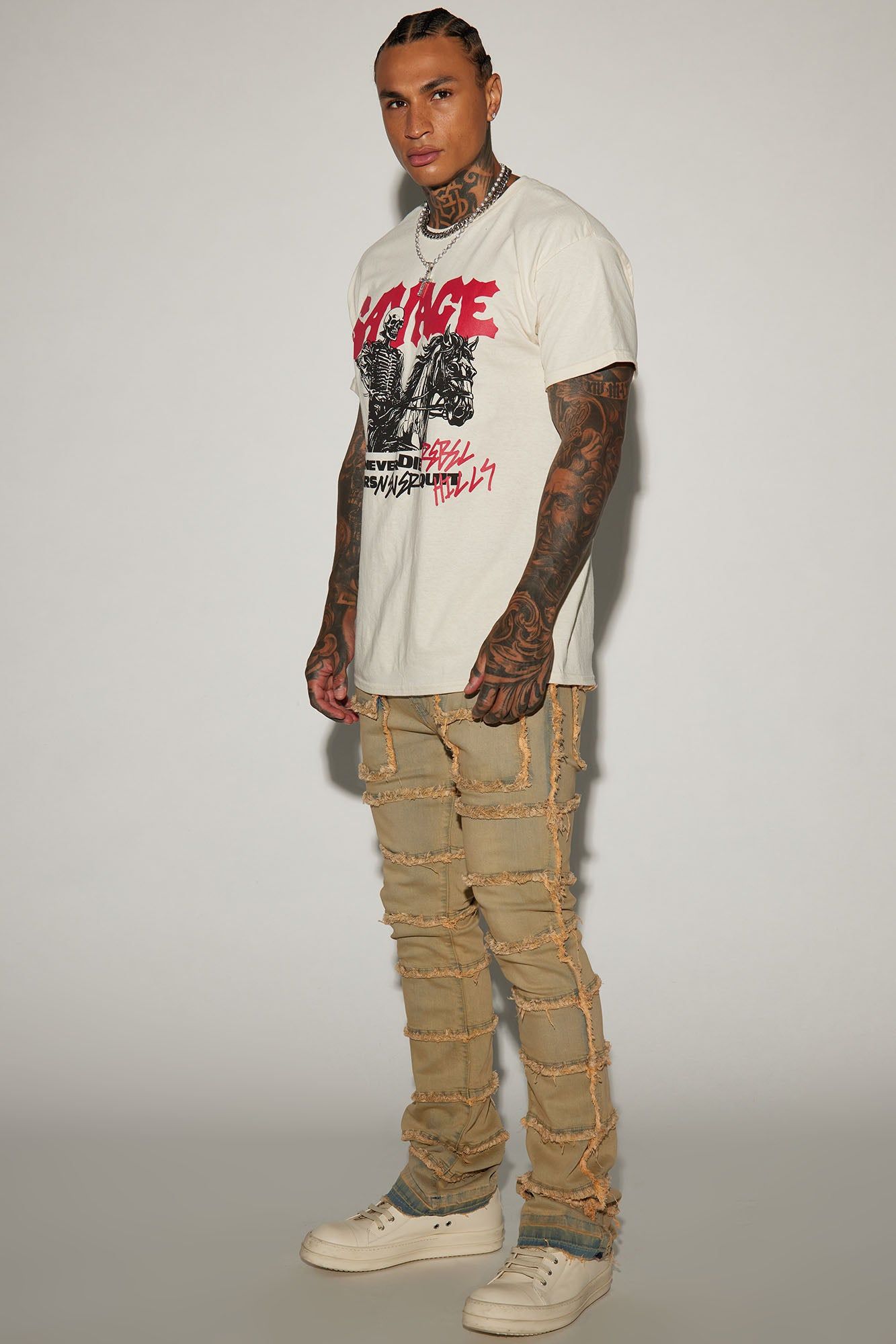 Square Pockets Fray Stacked Skinny Flare Jeans - Light Wash sold by Fashion Nova product image thumbnail 2