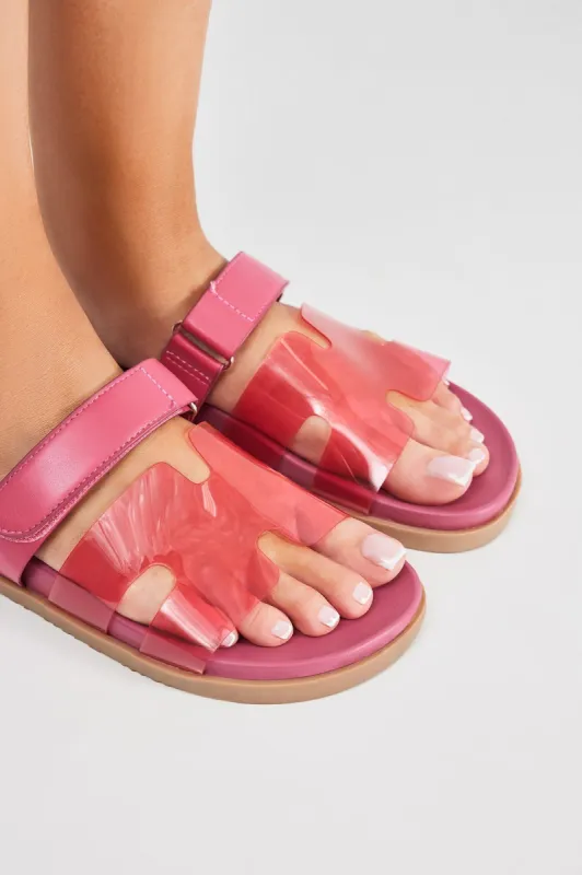 Ayana Clear Casual Slides - Pink sold by Fashion Nova