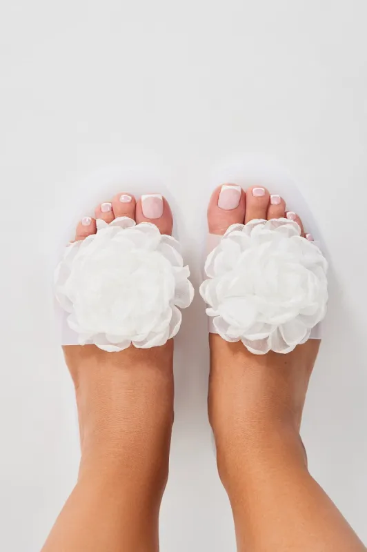 Pretty Lovely Floral Sandals - White sold by Fashion Nova