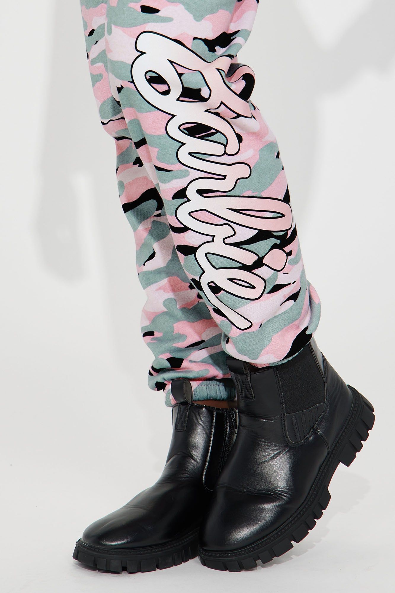 Mini Barbie Fleece Camo Joggers - Pink sold by Fashion Nova product image thumbnail 3
