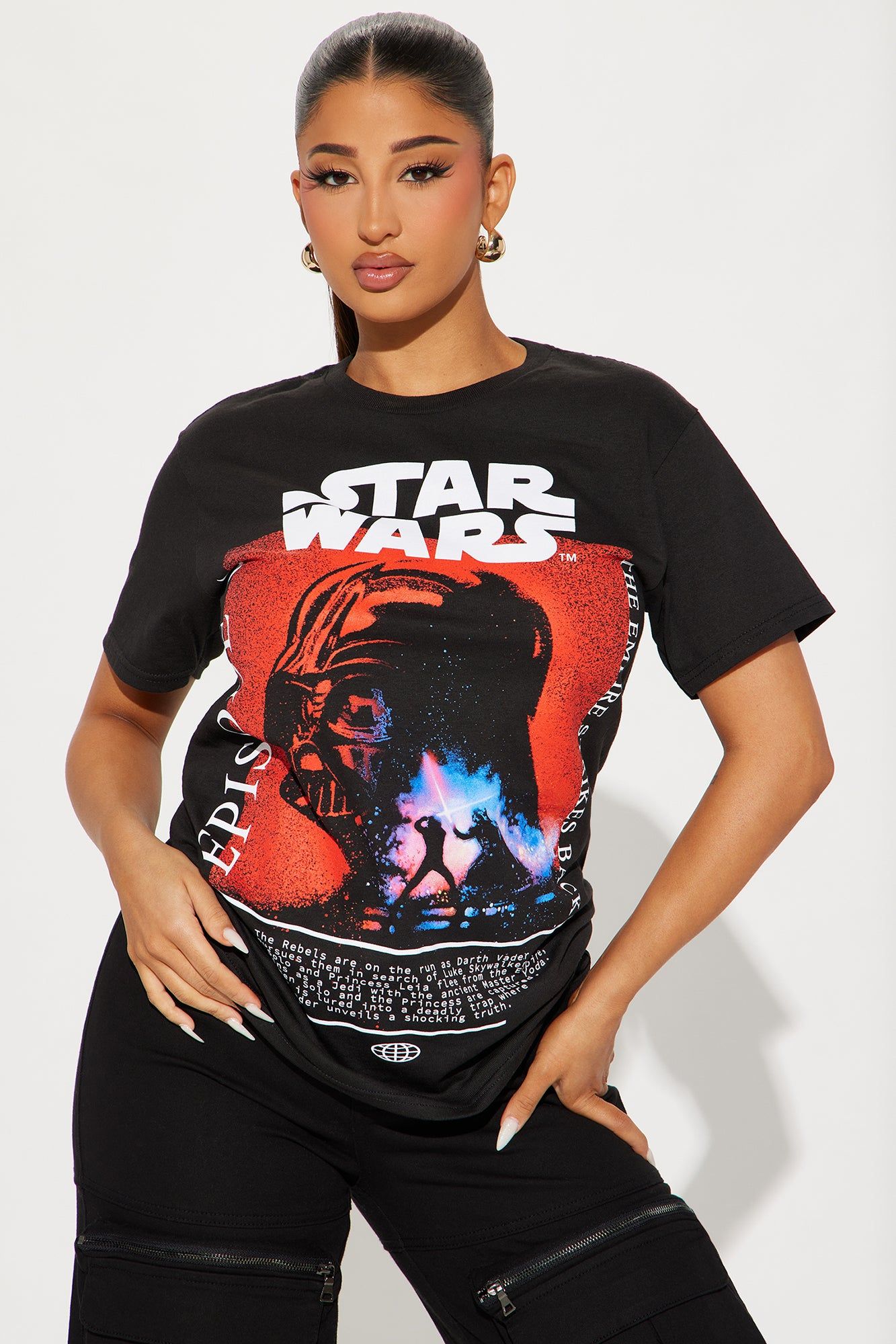 Star Wars Luke Vs Vader Graphic Tee - Black sold by Fashion Nova