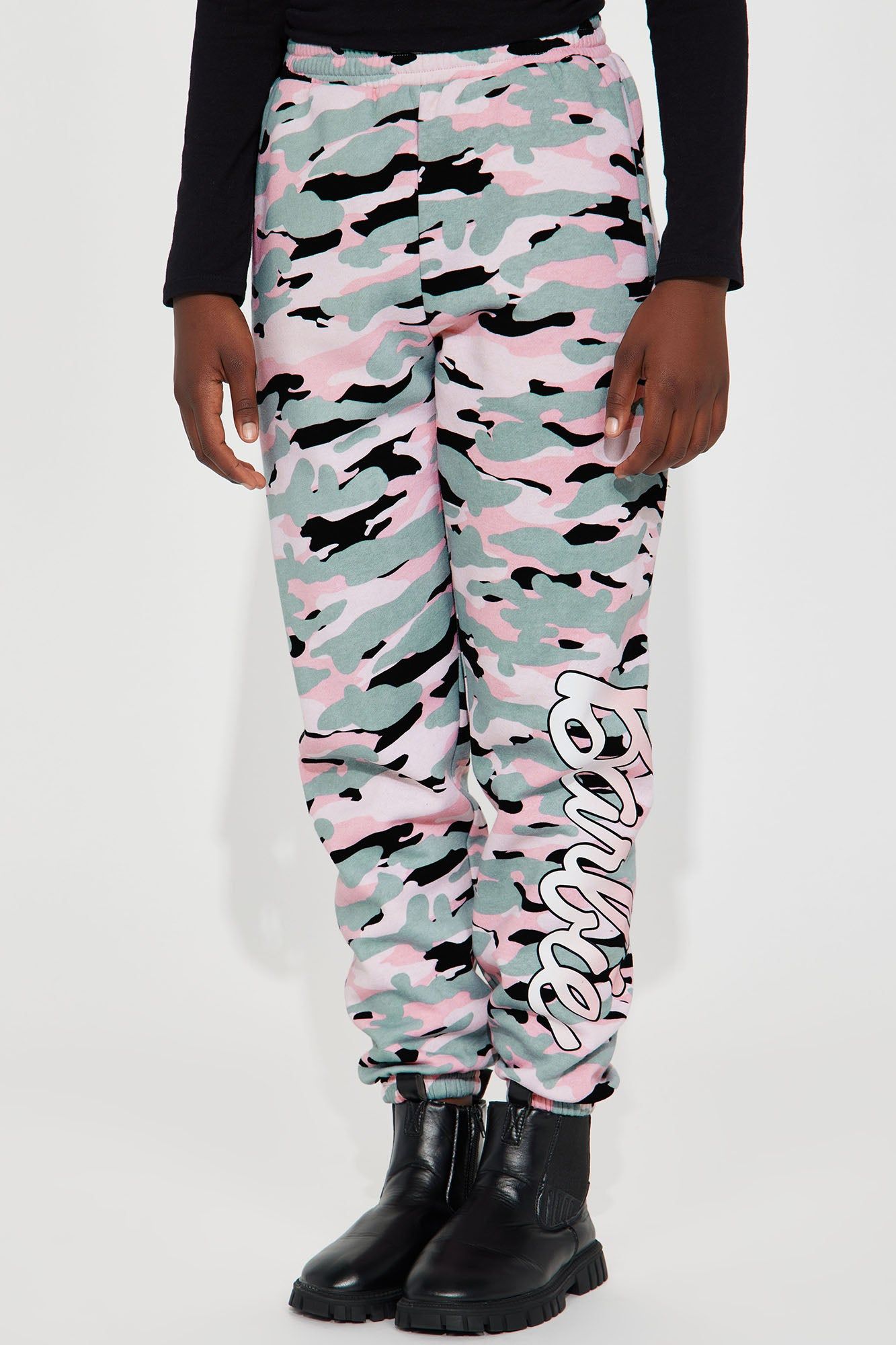 Mini Barbie Fleece Camo Joggers - Pink sold by Fashion Nova product image thumbnail 2