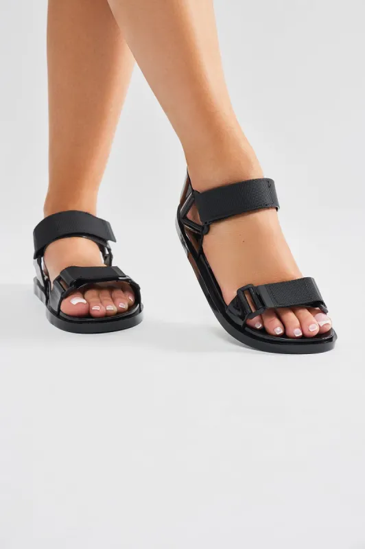 All Good Days Flat Sandals - Black sold by Fashion Nova