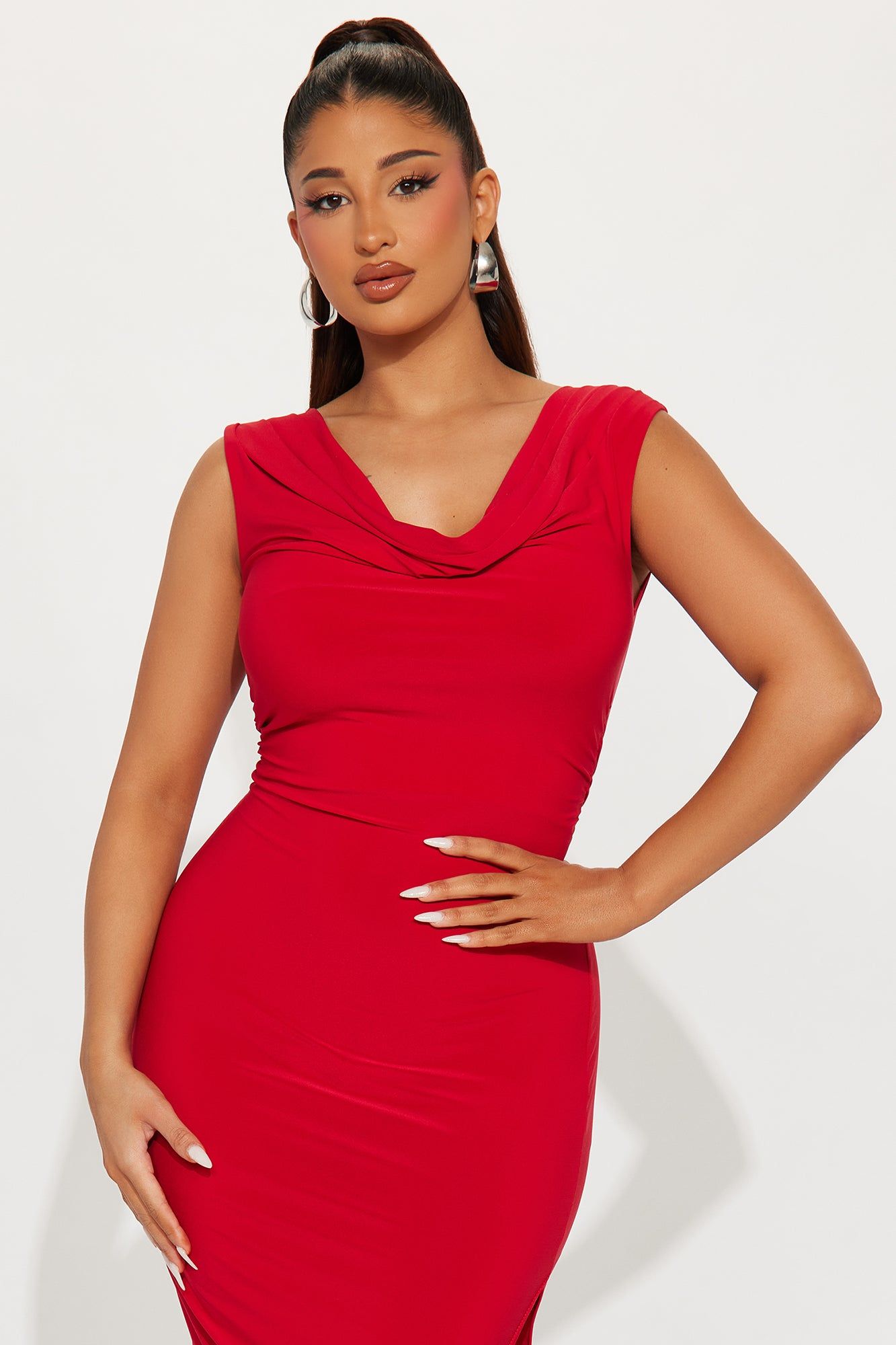 Amara Ruched Midi Dress - Red sold by Fashion Nova product image thumbnail 2