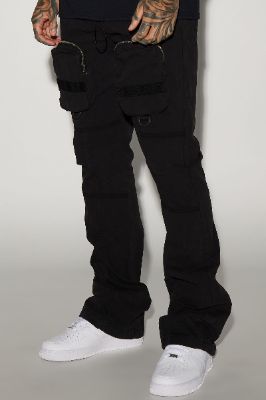 Do It Anyway Stacked Slim Flare Pants - Black sold by Fashion Nova