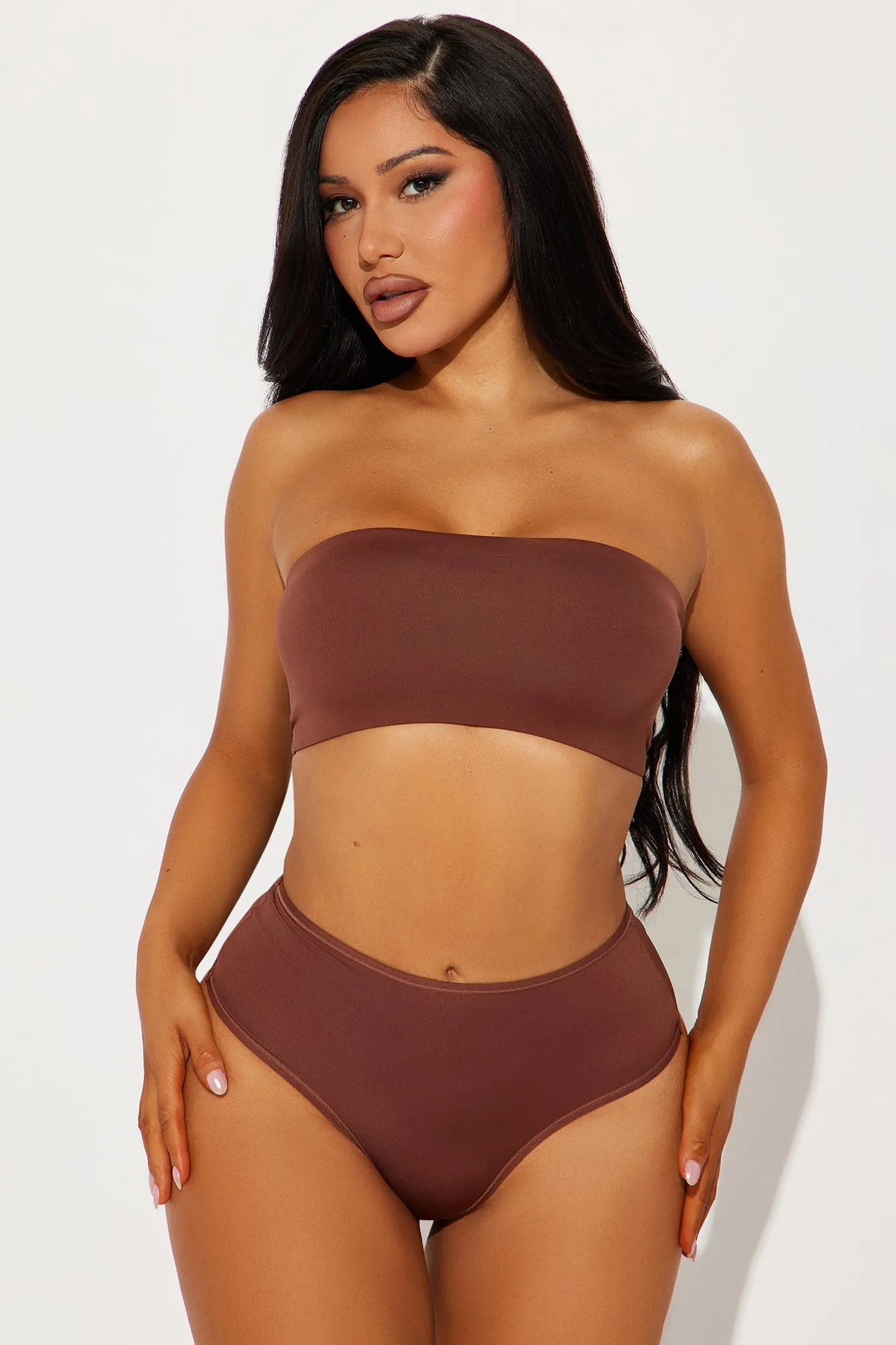 Light As A Feather Microfiber High Cut Thong Panty - Chocolate sold by Fashion Nova product image thumbnail 2