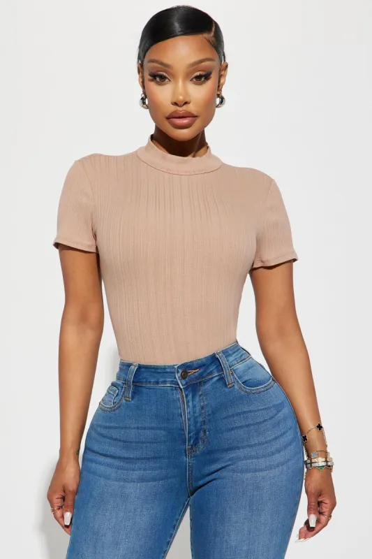 Chelsey Ribbed Top - Taupe sold by Fashion Nova