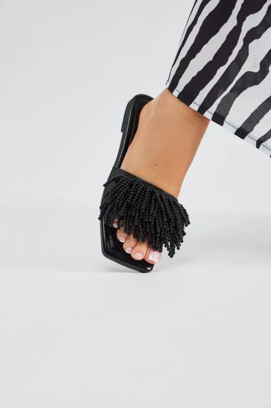 Karya Flat Sandals - Black sold by Fashion Nova