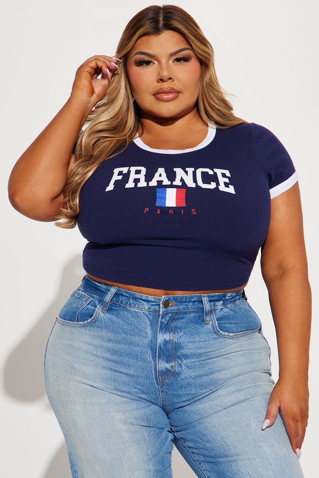 France Ringer Tee - Navy sold by Fashion Nova product image thumbnail 5
