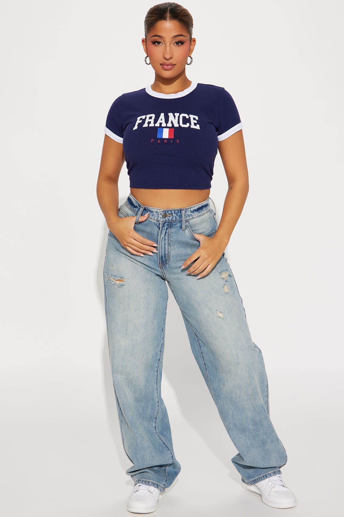 France Ringer Tee - Navy sold by Fashion Nova product image thumbnail 2