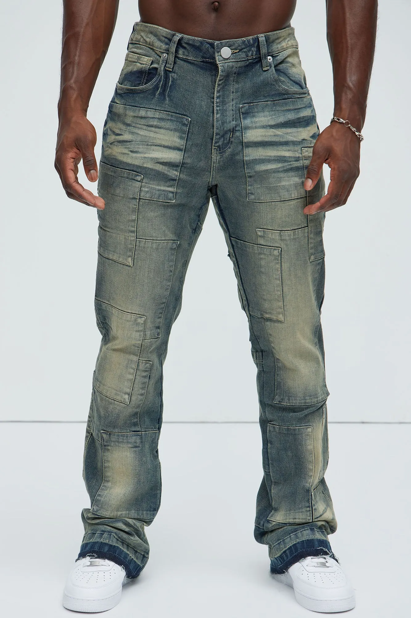 Mosley Stacked Slim Flare Jeans - Medium Wash sold by Fashion Nova product image thumbnail 3