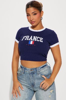 France Ringer Tee - Navy sold by Fashion Nova