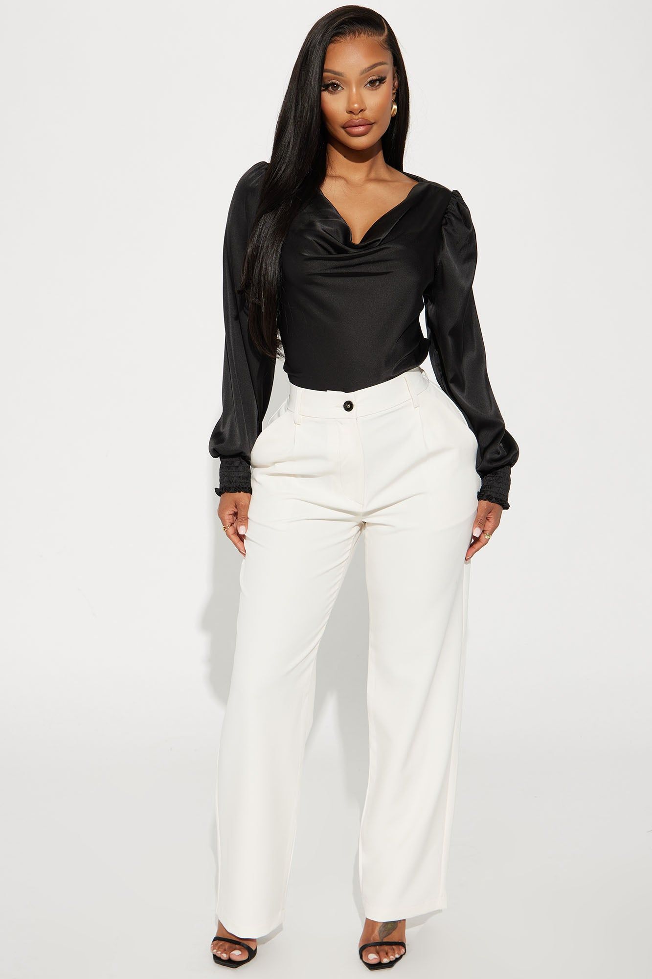 Carolina Satin Blouse Top - Black sold by Fashion Nova product image thumbnail 2