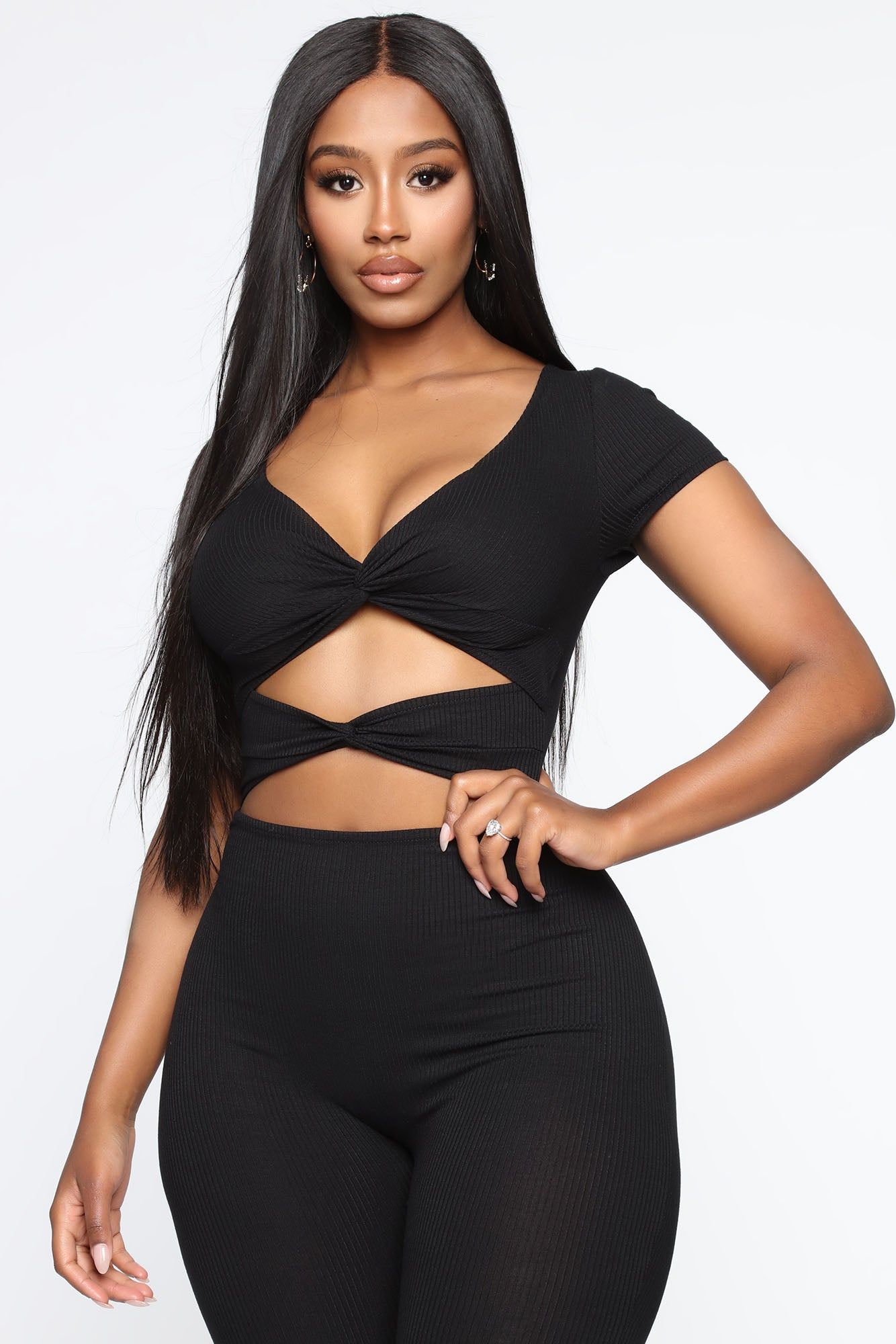 Peace And Quiet Cut Out Jumpsuit - Black sold by Fashion Nova product image thumbnail 2