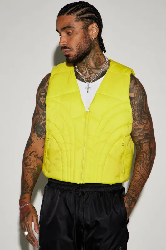 Avalon Nylon Cropped Tactical Padded Vest - Yellow sold by Fashion Nova