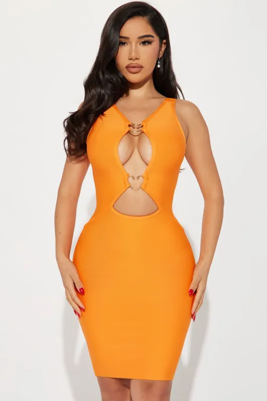Vice City Bandage Mini Dress - Orange sold by Fashion Nova