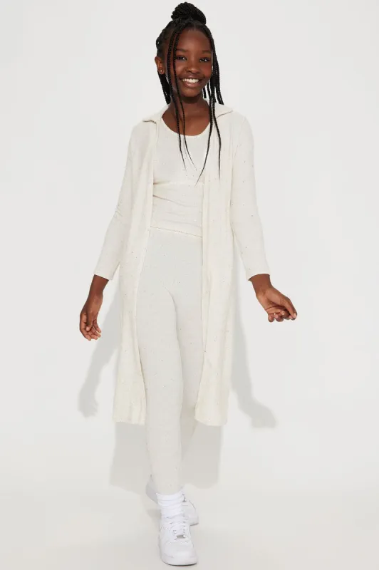 Mini Just Relax 3 Piece Ribbed Legging Set - Oatmeal sold by Fashion Nova