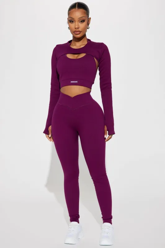 Namaste Seamless Active Leggings - Plum sold by Fashion Nova