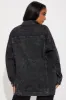Standing On Business Oversized Denim Jacket - Black Wash sold by Fashion Nova