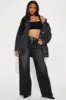 Standing On Business Oversized Denim Jacket - Black Wash sold by Fashion Nova