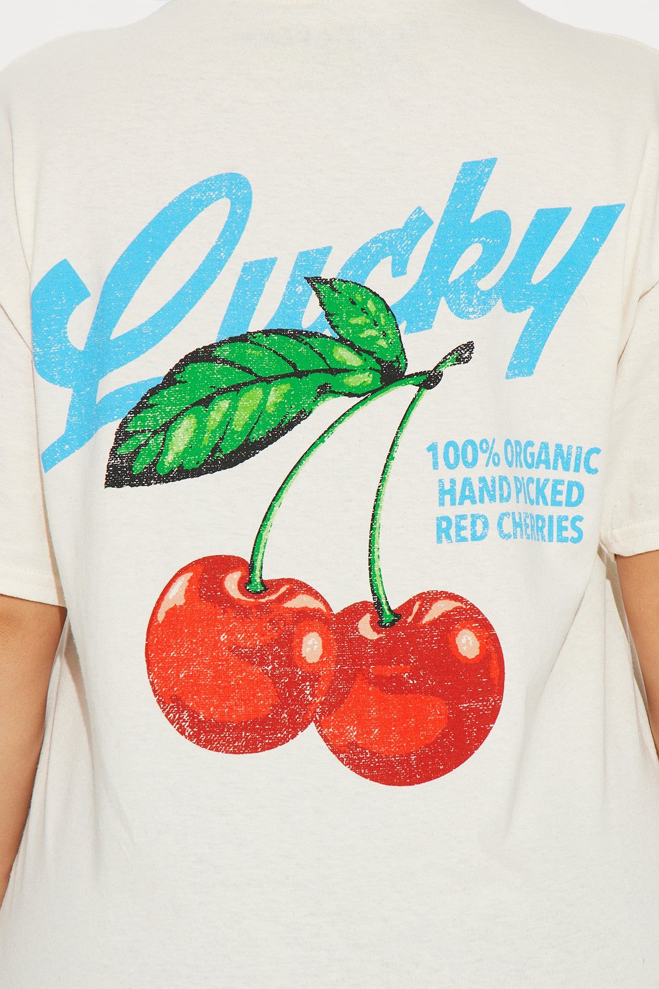 Lucky Me Cherries Tee - Natural/Combo sold by Fashion Nova product image thumbnail 5