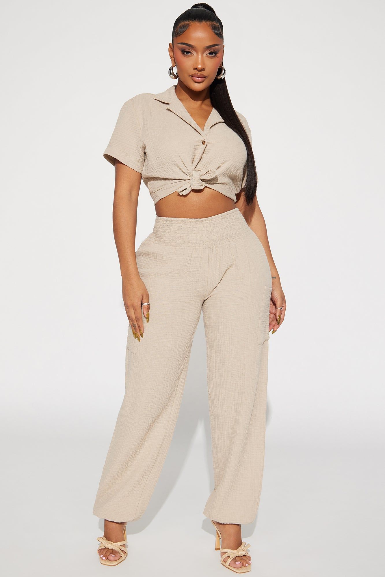 True Love Cargo Pant Set - Taupe sold by Fashion Nova