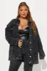 Standing On Business Oversized Denim Jacket - Black Wash sold by Fashion Nova
