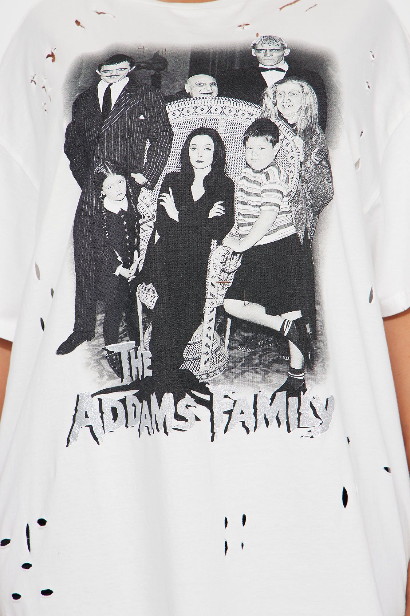 The Adams Family Distressed Tshirt - White sold by Fashion Nova product image thumbnail 7