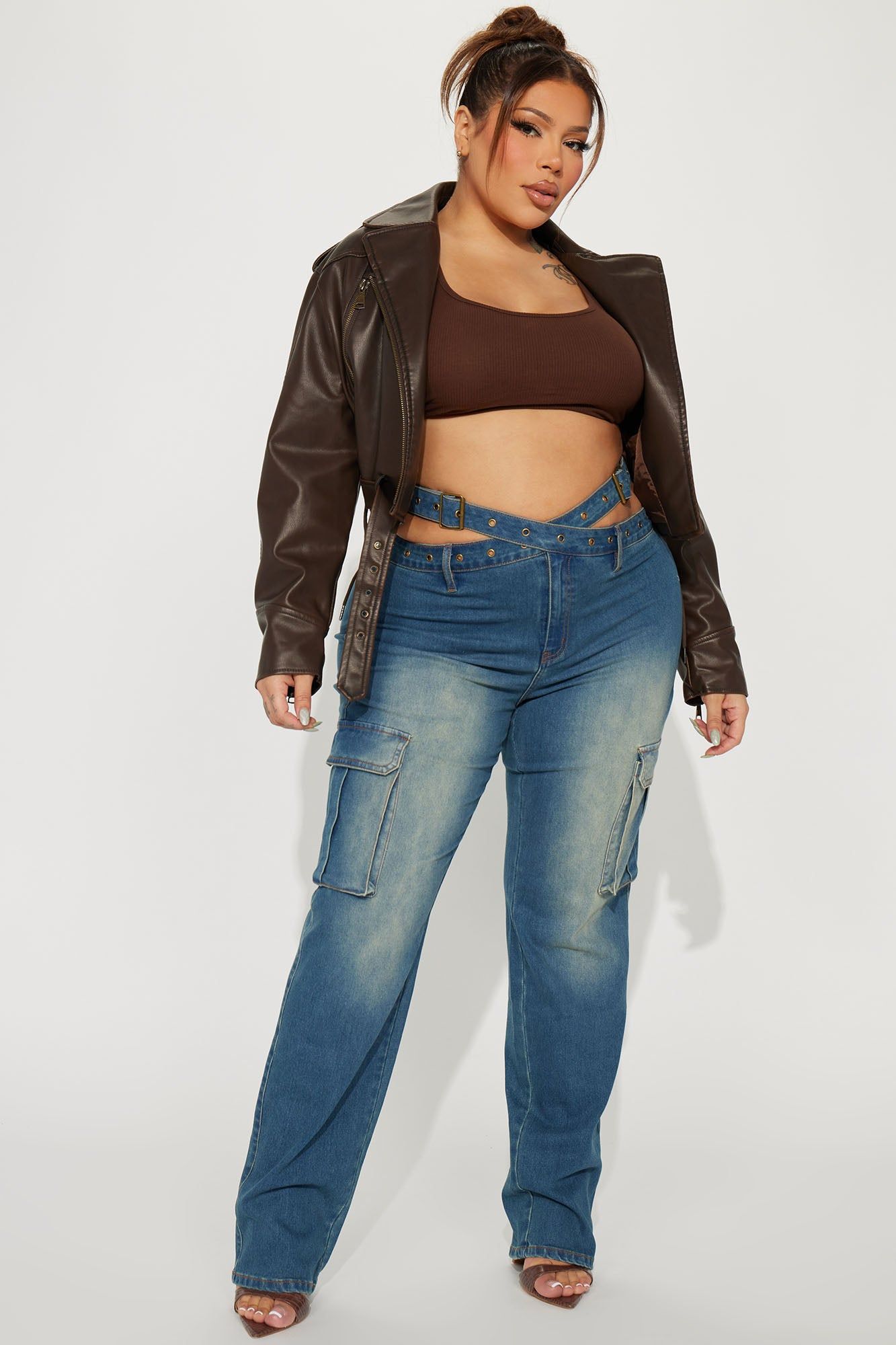 Burning Desire Belted Cargo Jean - Medium Wash sold by Fashion Nova product image thumbnail 4