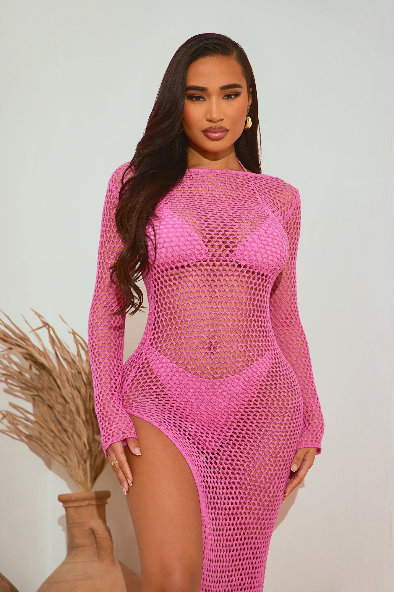 Yvette Cover Up Maxi Dress - Hot Pink sold by Fashion Nova product image thumbnail 2