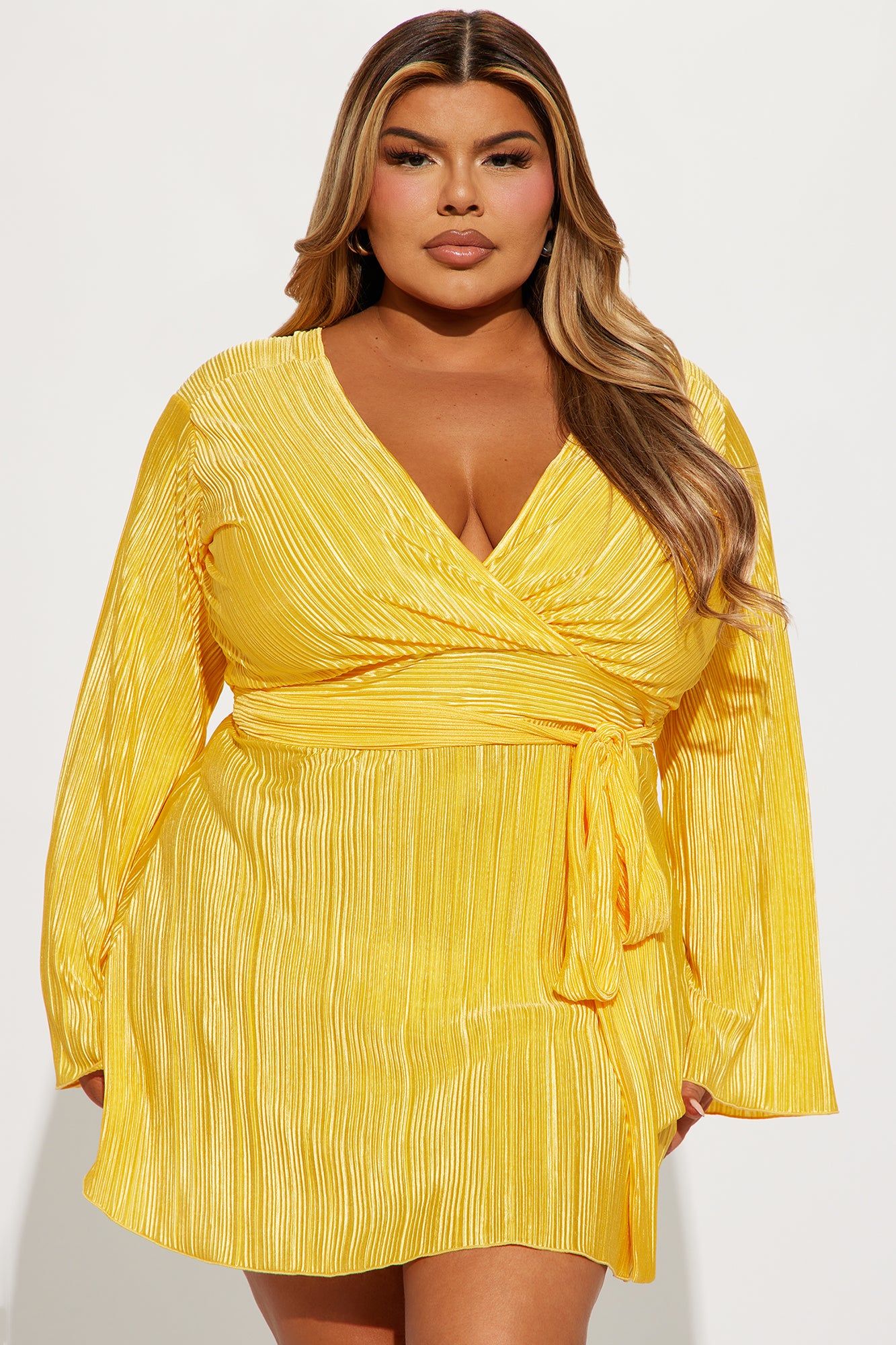 Ciara Plisse Mini Dress - Yellow sold by Fashion Nova product image thumbnail 5