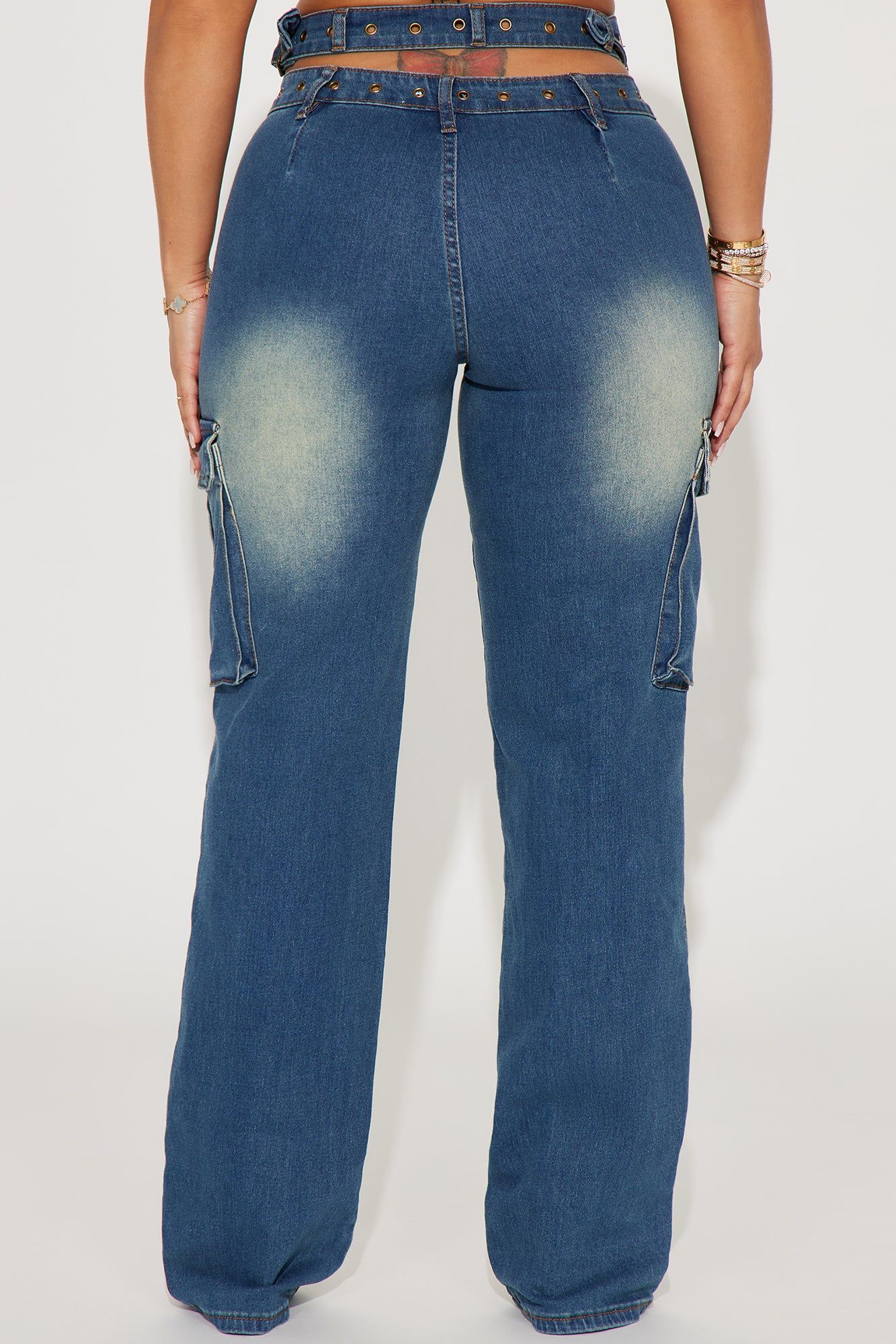 Burning Desire Belted Cargo Jean - Medium Wash sold by Fashion Nova product image thumbnail 3
