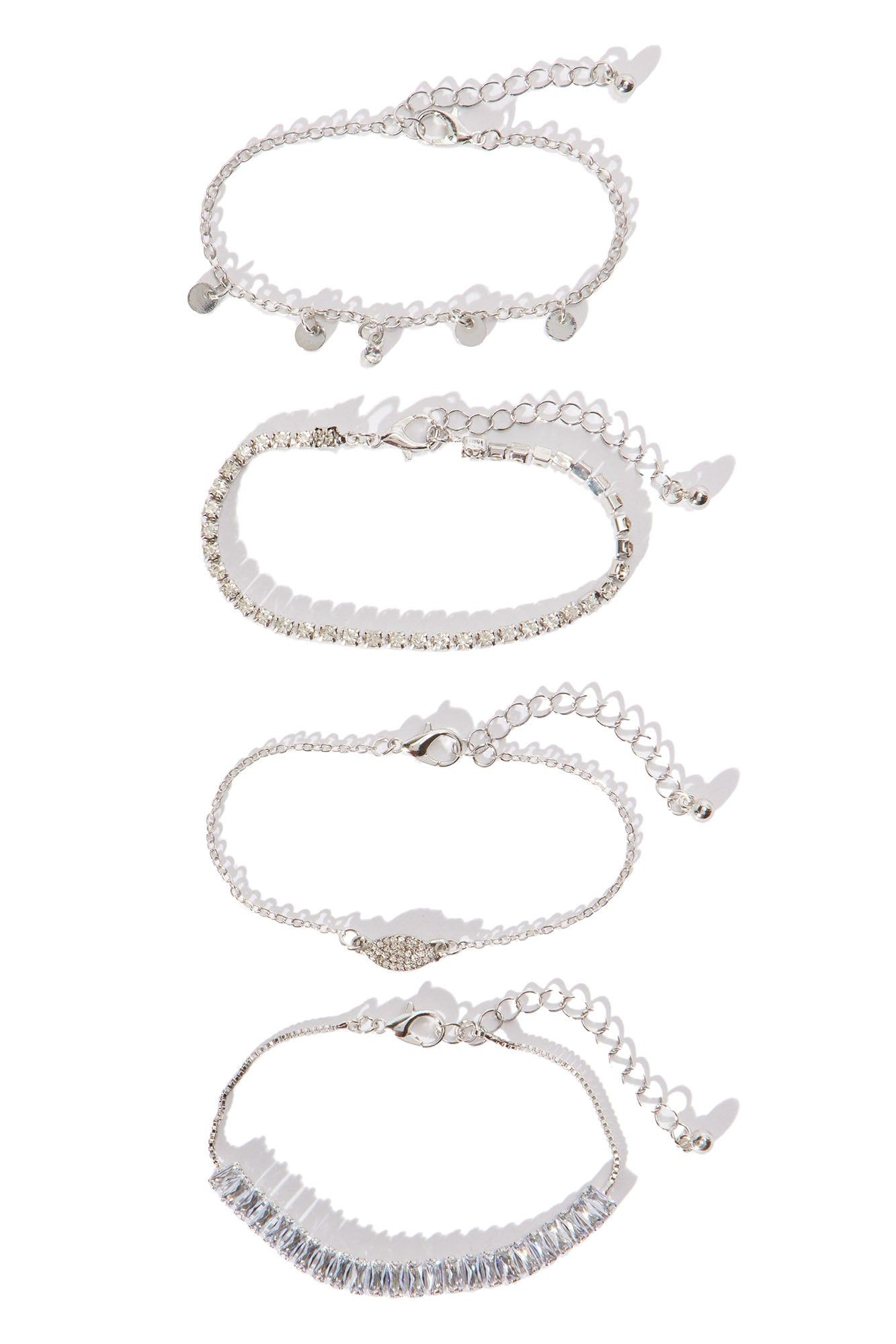 Remain Calm And Collective 4 Piece Bracelet Set - Silver sold by Fashion Nova product image thumbnail 3