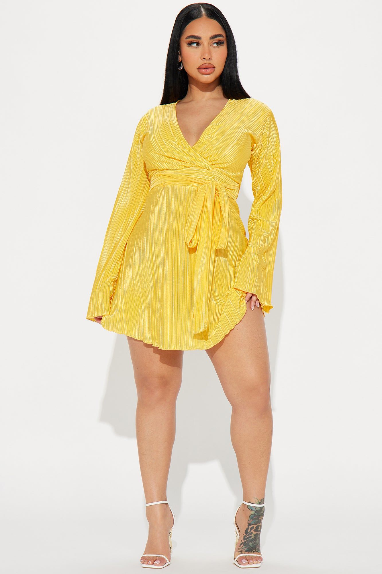 Ciara Plisse Mini Dress - Yellow sold by Fashion Nova product image thumbnail 2