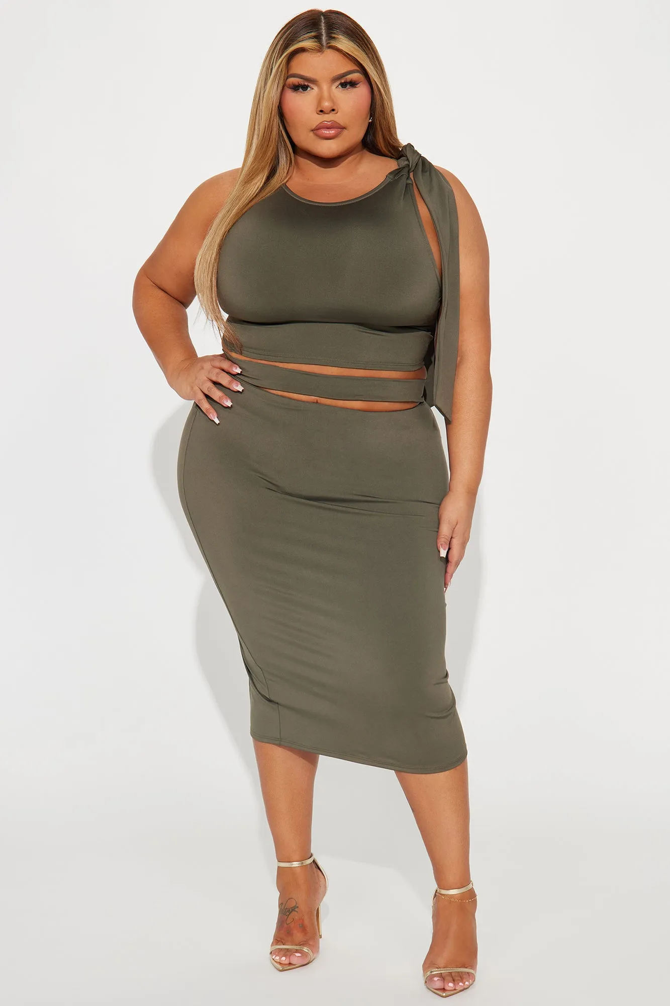 Kassy Skirt Set - Olive sold by Fashion Nova product image thumbnail 4