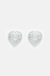Match My Heart Earrings - Clear/Silver sold by Fashion Nova