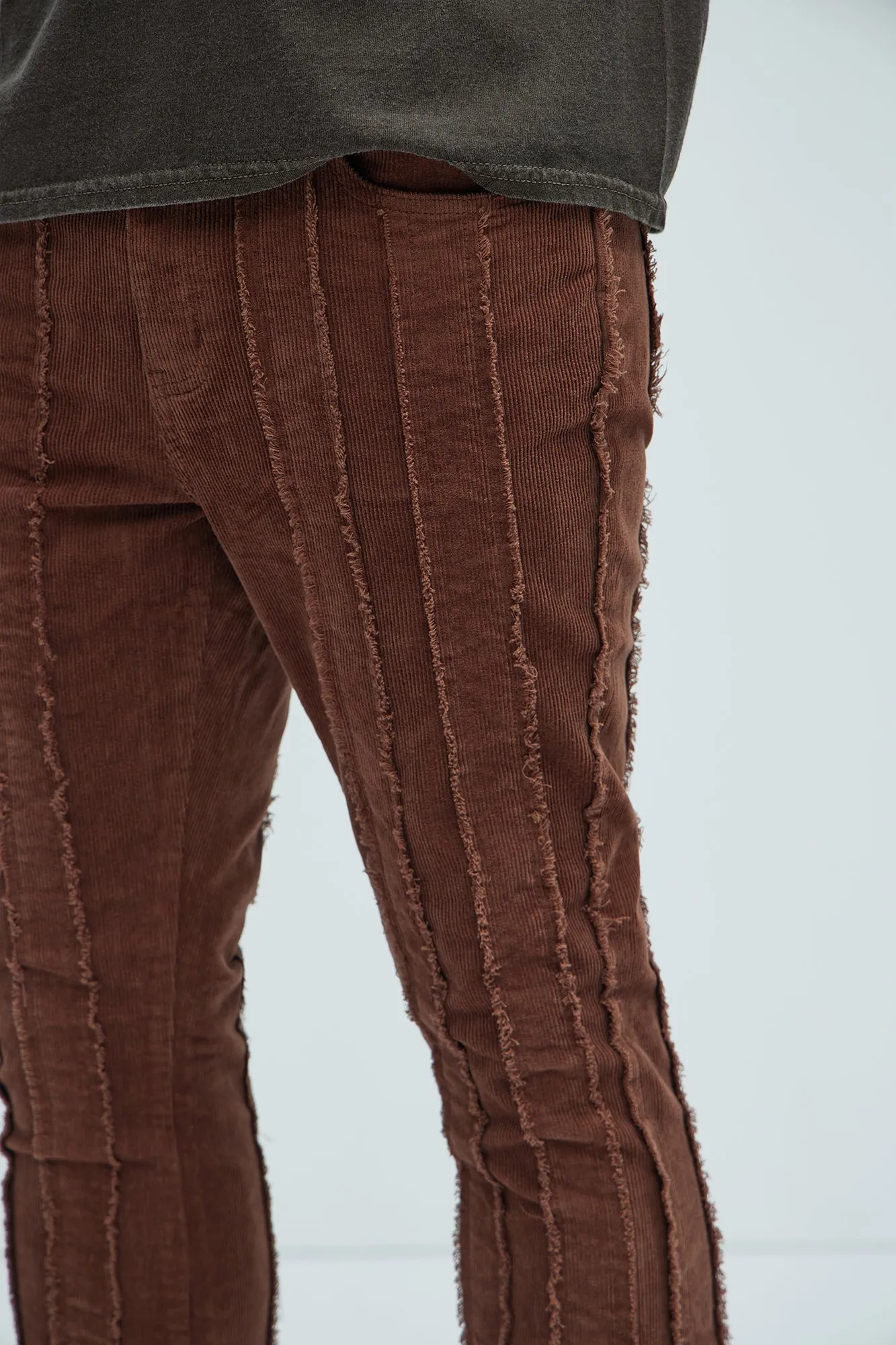 Fray Down Corduroy Pants - Dark Brown sold by Fashion Nova product image thumbnail 3
