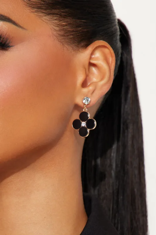 Season of Bloom Earrings  - Black/Gold sold by Fashion Nova