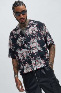 Chester Floral Shirt - Black/combo sold by Fashion Nova