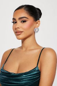 Match My Heart Earrings - Clear/Silver sold by Fashion Nova