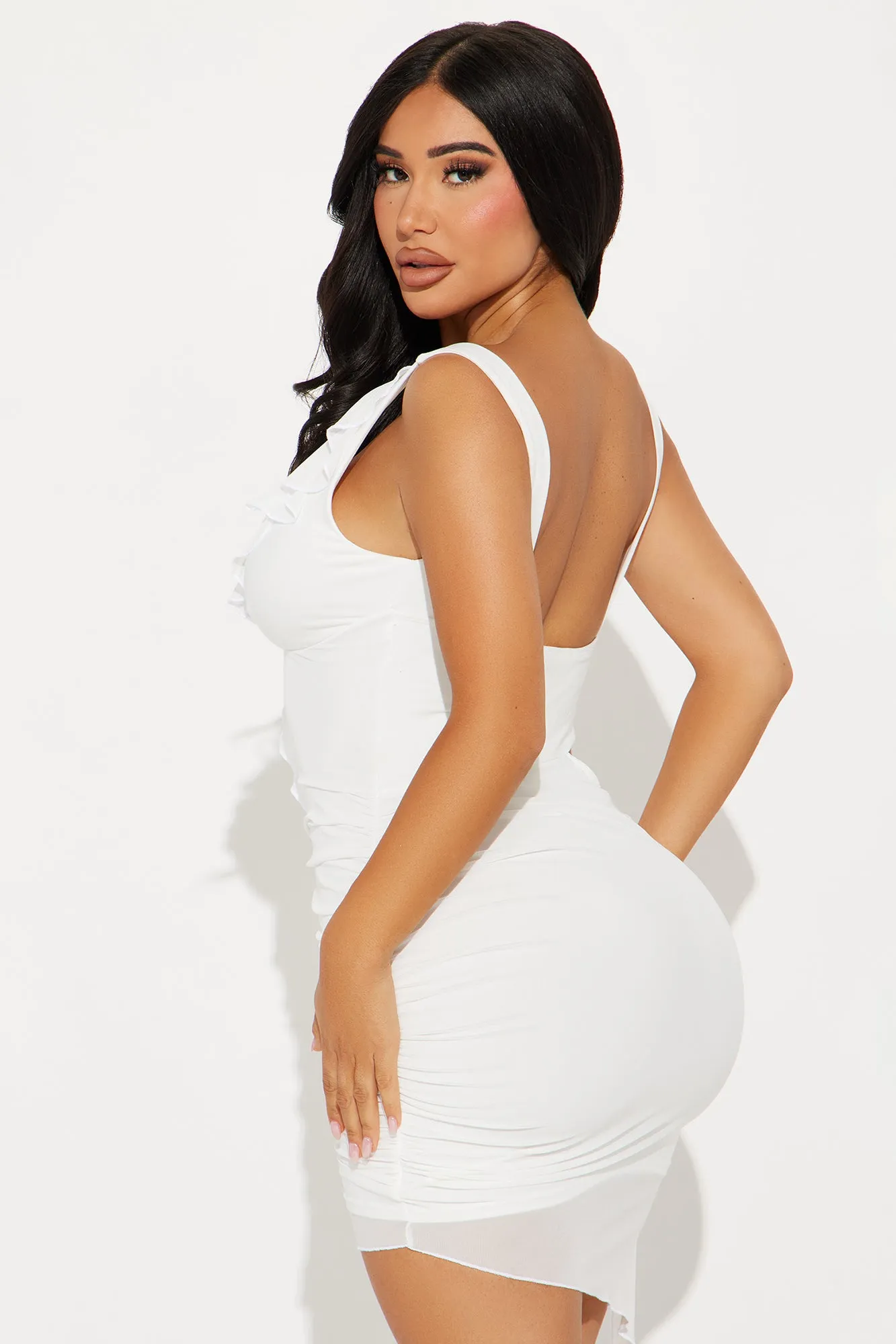 Keep It Sweet Mesh Mini Dress - White sold by Fashion Nova product image thumbnail 3