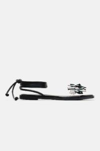 This Is Me Embellished Wrap Up Flat Sandals - Black sold by Fashion Nova