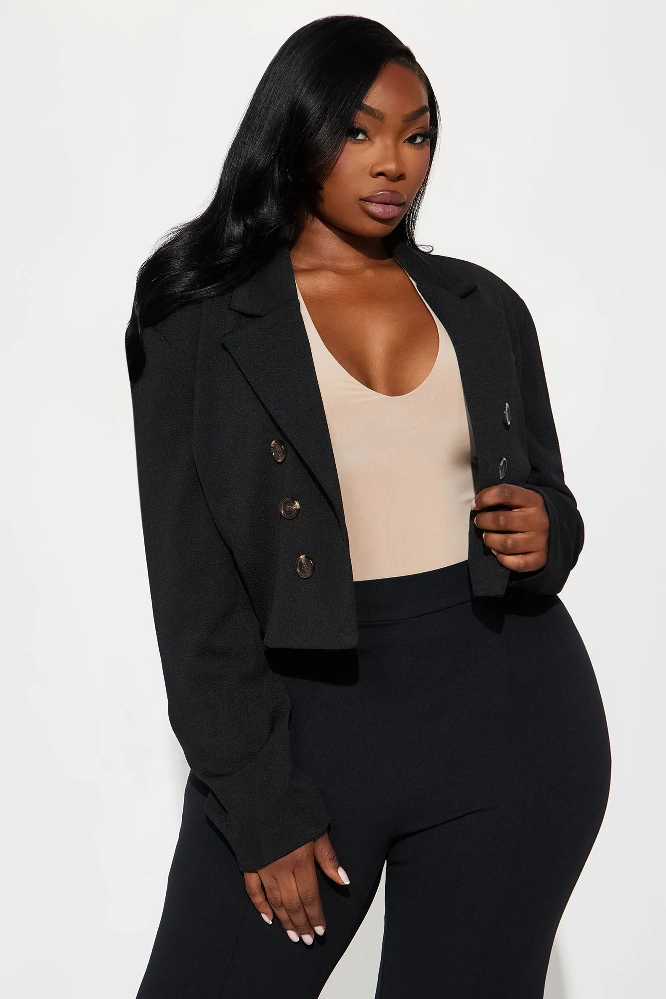 Take The Lead Cropped Blazer - Black sold by Fashion Nova product image thumbnail 4