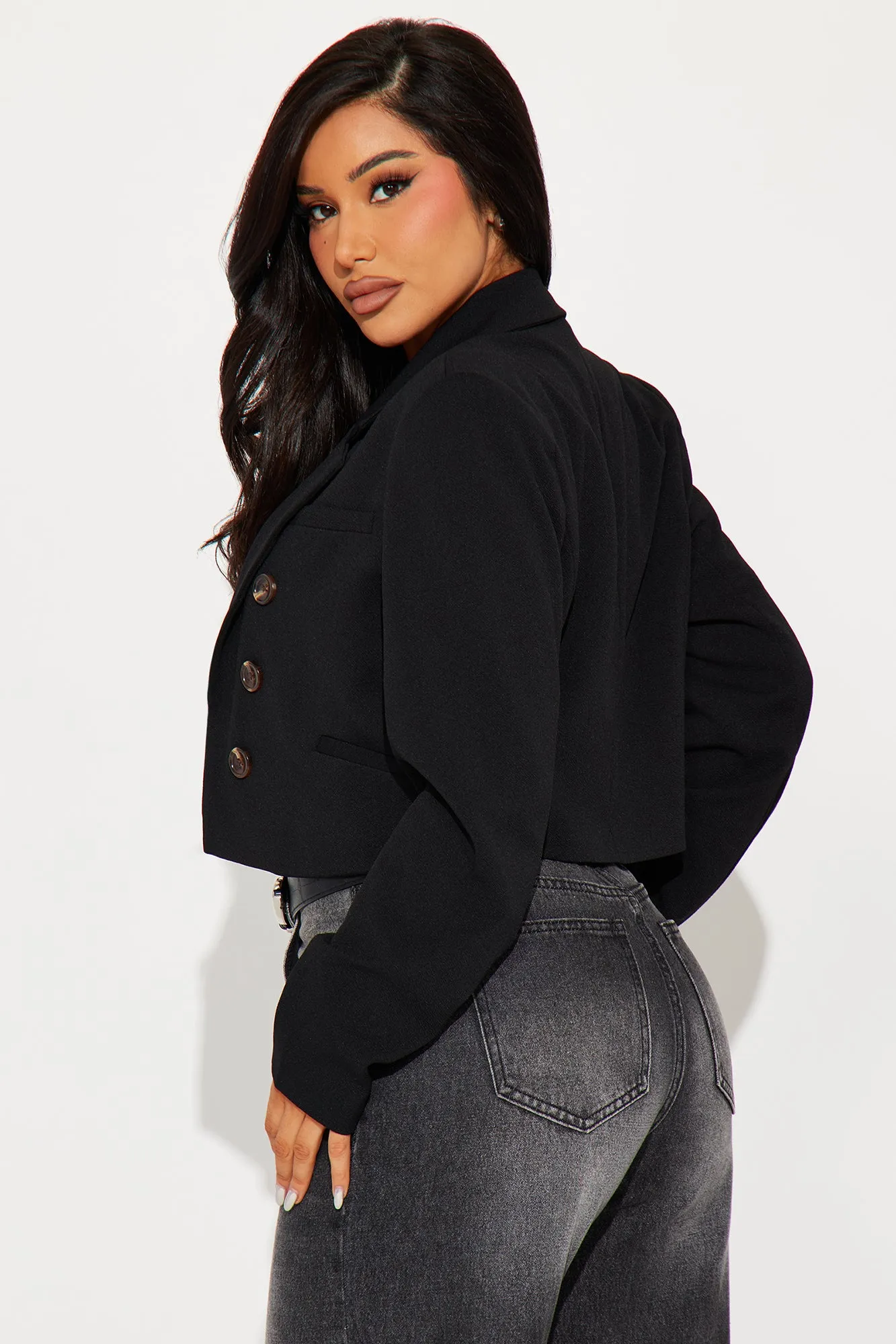 Take The Lead Cropped Blazer - Black sold by Fashion Nova product image thumbnail 3