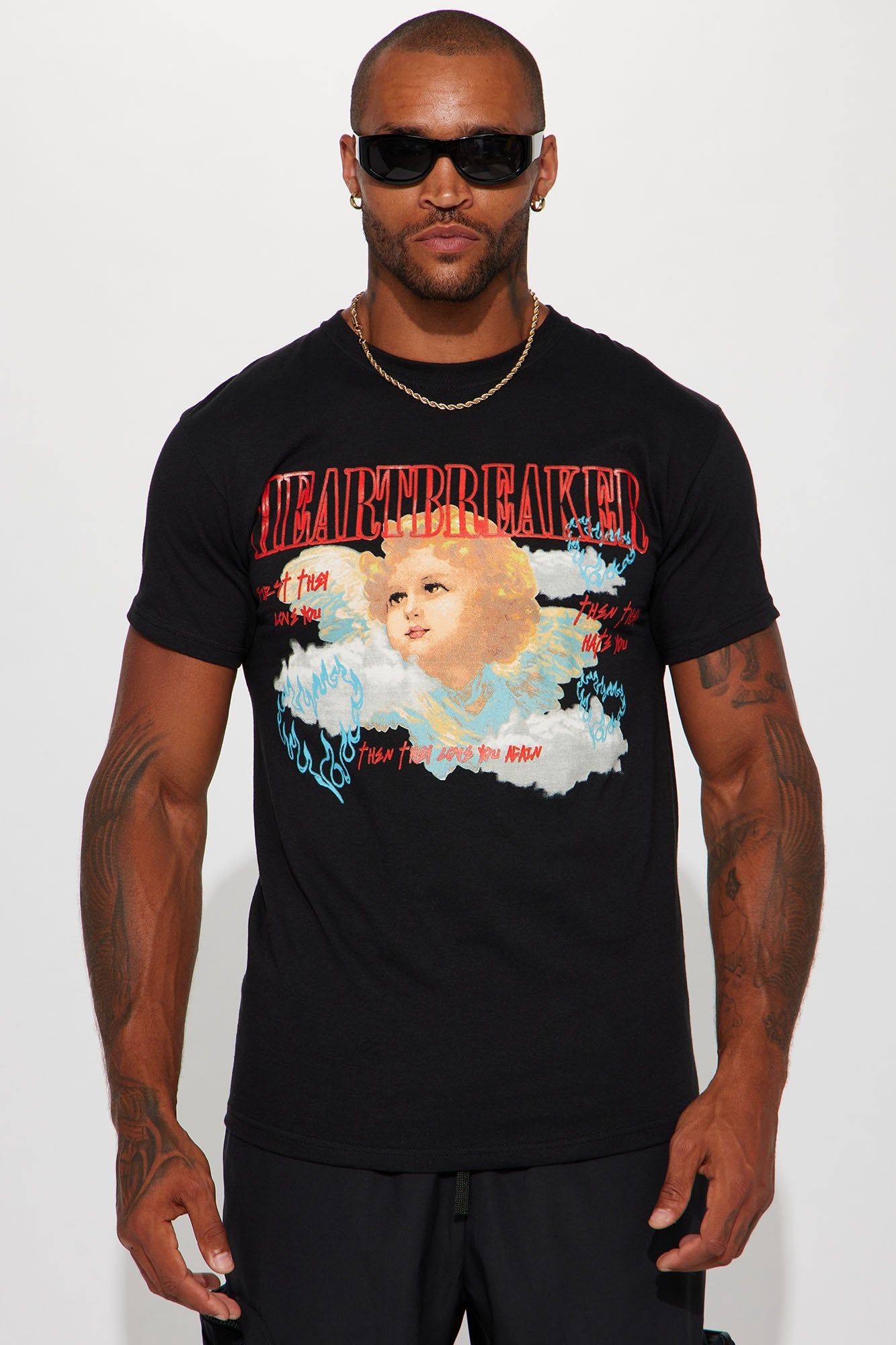 Love Hate Love Short Sleeve Tee - Black sold by Fashion Nova